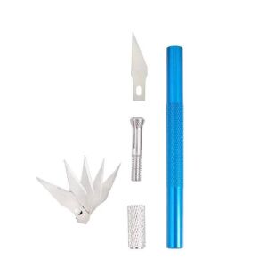TOPTAN Design Kretuar Bıçağı,  Paslanmaz Çelik Hassas Kesim Bıçağı + 5 ad.Yedek Bıçak  50 SET