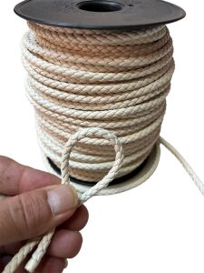 Bileklik ve Anahtarlık için Yuvarlak Örgü Suni Deri Kordon 5mm 1 metre Beyaz