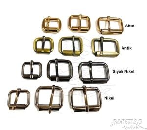 Makaralı Dilli Ayar Tokası 2 cm 2 Adet (Leathercraft, Deri Hobi) Nikel