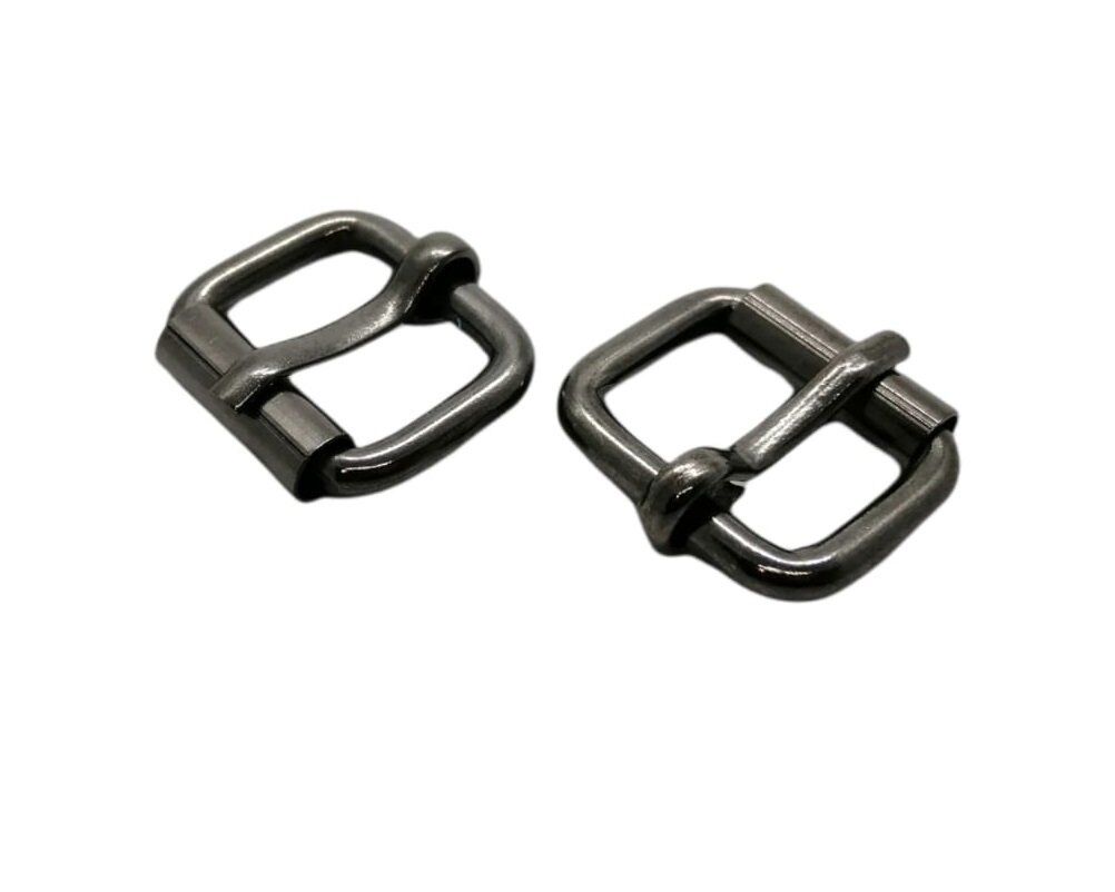 Makaralı Dilli Ayar Tokası 2 cm 2 Adet (Leathercraft, Deri Hobi) Siyah Nikel