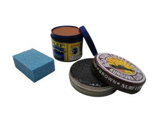 LefLef 3 lü Ayakkabı Bakım Seti (Boya,Cila,Sünger) Açık Kahve Boya - Naturel Cila