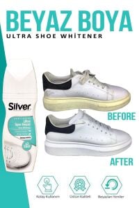 SİLVER Çok Etkili Güçlendirilmiş Ultra Beyaz Spor Bez Ve Kumaş Likit Ayakkabı Boyası 75 ml