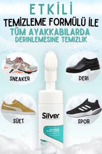 SİLVER Fırçalı Spor Ayakkabı Bakım Temizleme Köpüğü Güçlendirilmiş Formül 150 ML