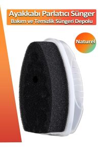 SİLVER Deri Ayakkabı Parlatma Temizleme Ve Bakım Süngeri Naturel Depolu