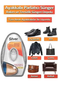 SİLVER Deri Ayakkabı Parlatma Temizleme Ve Bakım Süngeri Naturel Depolu