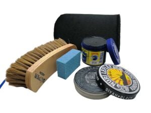 Leflef 5 li Ayakkabı Bakım Seti Ekstra Siyah Boya - Naturel Cila - Krem Bej Fırça