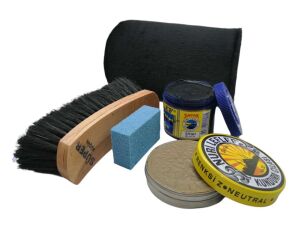 Leflef 5 li Ayakkabı Bakım Seti Ekstra Siyah Boya - Naturel Cila - Siyah Fırça