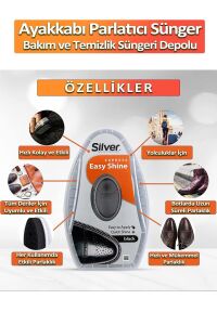 SİLVER Deri Ayakkabı Parlatma Temizleme Ve Bakım Süngeri Siyah 6 ML Depolu