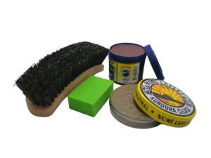 LefLef 4 lü Ayakkabı Bakım Seti Koyu Kahve Boya - Naturel Cila