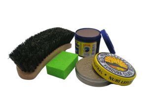 LefLef 4 lü Ayakkabı Bakım Seti Koyu Kahve Boya - Naturel Cila