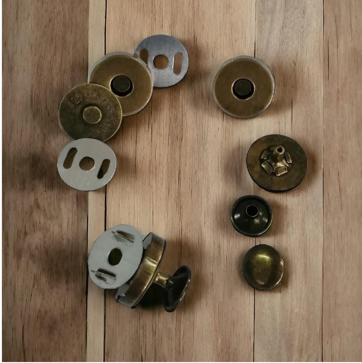 SRTfootcare 14mm TROKLU Çanta Mıknatısı 10 Takım Deri El Aleti Antik Kahve