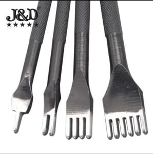 El Dikişi İçin Siyah Çapraz Delgi / Çatal Deri Zımba Seti 4 mm 4 Adet Deri El Aleti