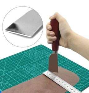 Spatula Deri Kesme Bıçağı Kırmızı Sap 16.5cm Deri El Aleti