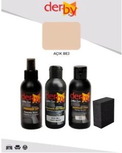 Derby Deri Döşeme Ve Direksiyon Boyası 4 lü Set Standart Renkler .Açık Bej
