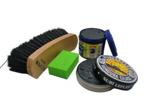 Leflef 4 lü Ayakkabı Bakım Seti Ekstra Siyah Boya - Naturel Cila - Siyah Fırça