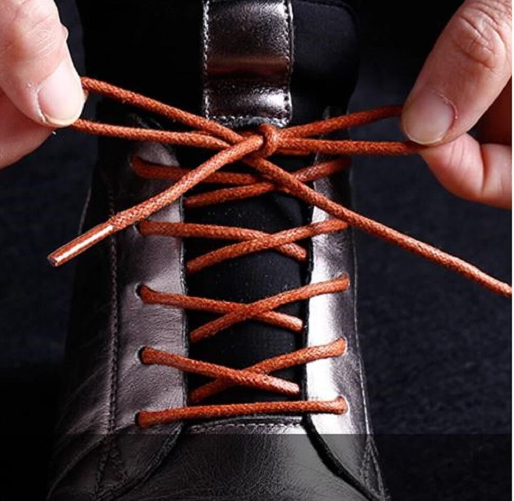 Yuvarlak Mumlu Ayakkabı Bağı 2mm K901 100cm 1 Çift Açık Kahve