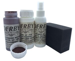 Derby Deri Döşeme Ve Direksiyon Boyası 4 lü Set Standart Renkler .Kahverengi