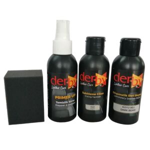 Derby Deri Döşeme Ve Direksiyon Boyası 4 lü Set Standart Renkler .Koyu Bej