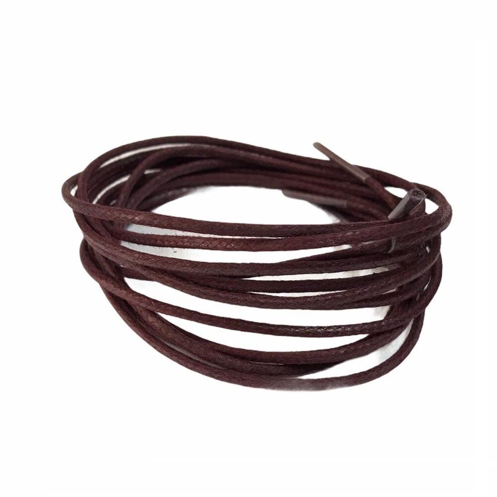 Yuvarlak Mumlu Ayakkabı Bağı 2mm K901 120cm 1 Çift Bordo