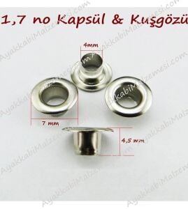 TOPTAN Kuşgözü 1,7 no 5000 Adet (Alt Pul Dahil Değildir)