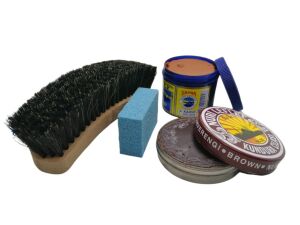 LefLef 4 lü Ayakkabı Bakım Seti Açık Kahve Boya - Naturel Cila