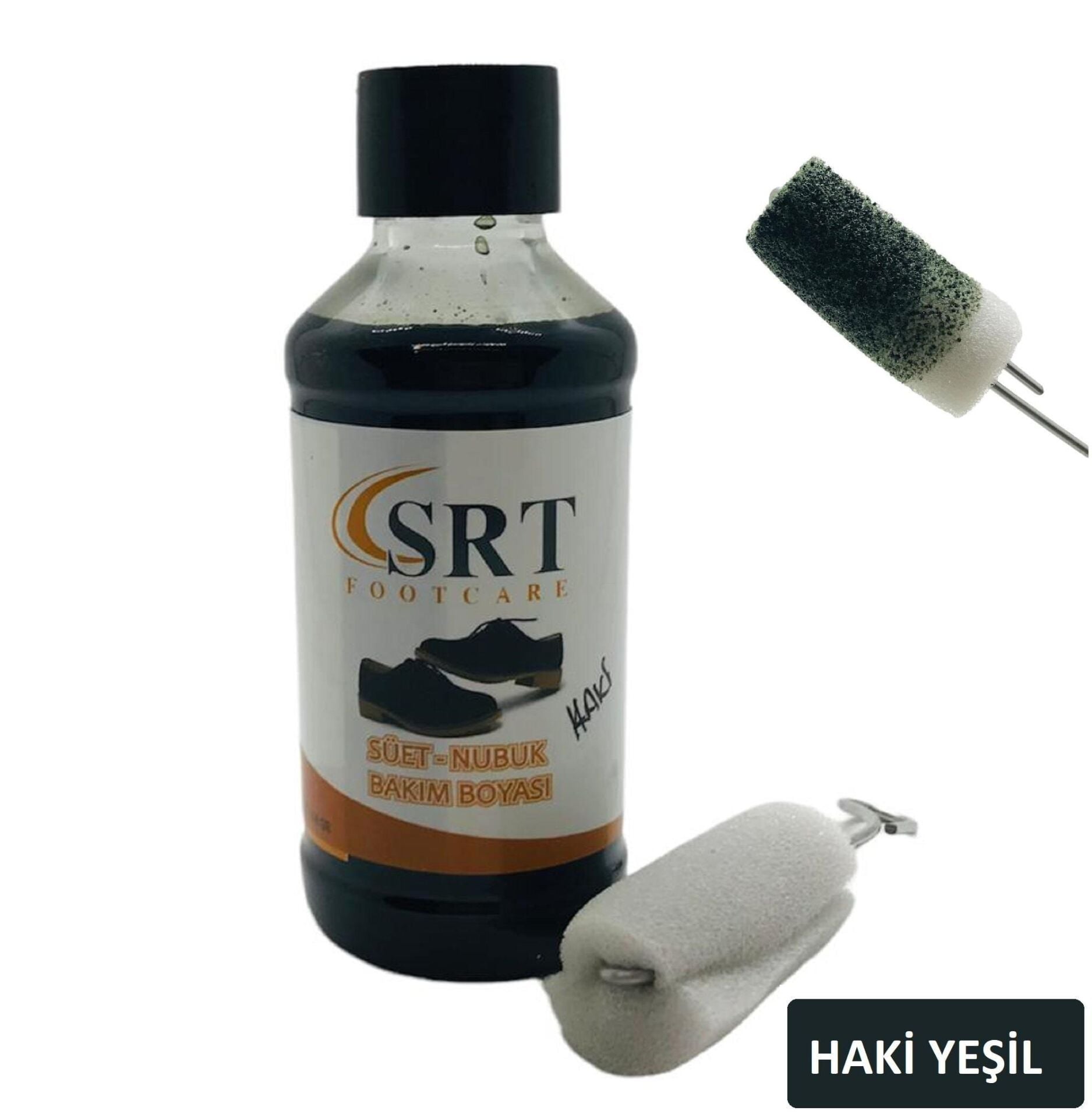 SRTfootcare Süet Nubuk Likit Ayakkabı Bakım Boyası 110 G Haki Yeşil