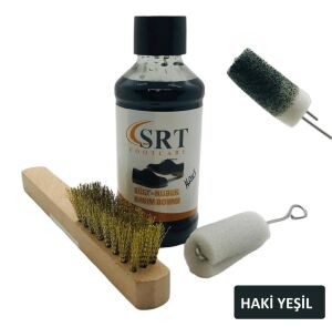 SRTfootcare Süet Nubuk Ayakkabı Bakım Boyası 110 Gr ve Süet Temizleme Tel Fırça Haki Yeşil