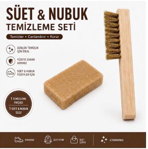 Süet Nubuk Temizleme Seti Tel Fırça + 1 Adet Süet Nubuk Silgisi