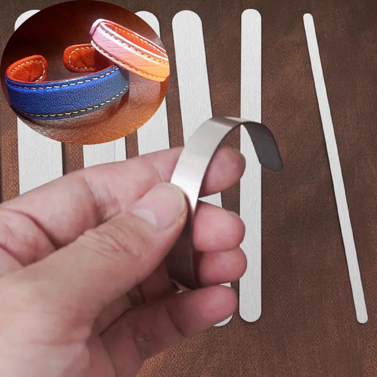 Deri Bileklik Şekillendirici Alüminyum Metal 11mm X 16,5cm 1 Adet