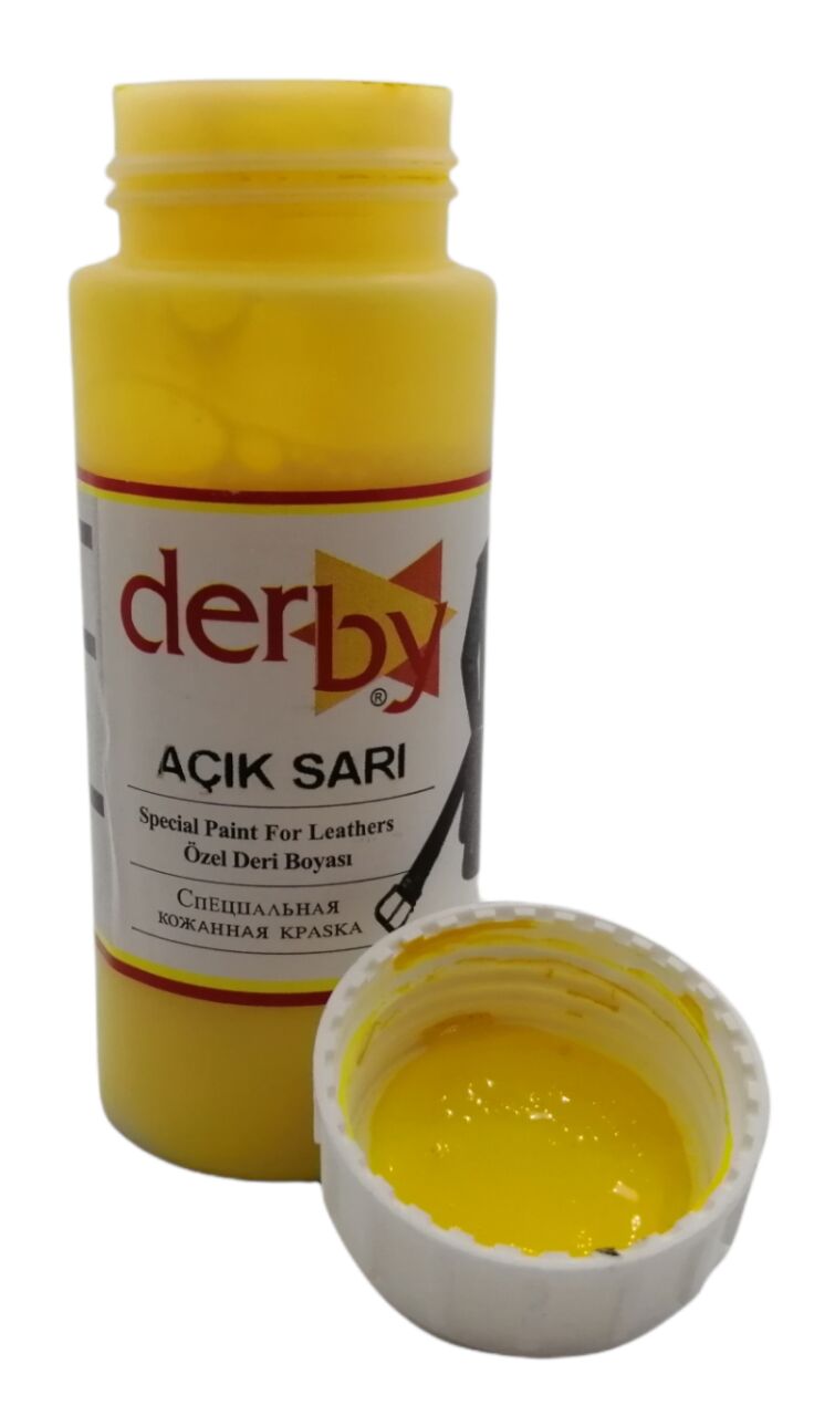 Derby Mont Direksiyon Koltuk Deri Boyası 100ml Açık Sarı