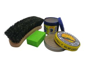 LefLef 4 lü Ayakkabı Bakım Seti Koyu Kahve Boya - Naturel Cila