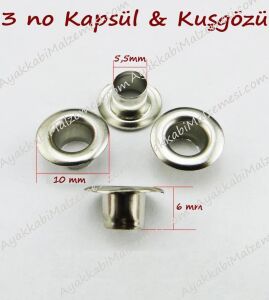 TOPTAN Kuşgözü 3 no 5000 Adet (Alt Pul Dahil Değildir) Okside