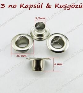 TOPTAN Kuşgözü 3 no 5000 Adet (Alt Pul Dahil Değildir) Okside