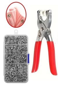 SRTfootcare 200 adet Paslanmaz Çelik Çıtçıt ve Pense Seti Metal Çıt Çıt Makinesi