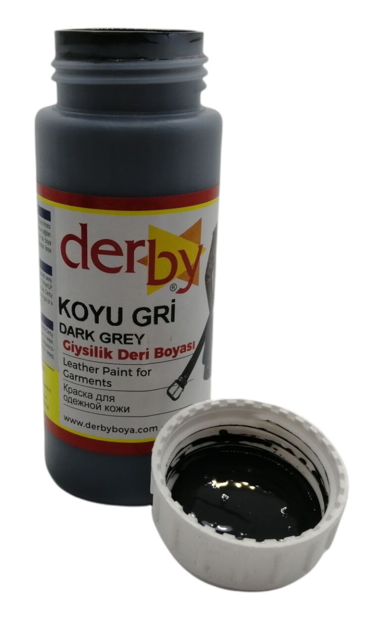 Derby Mont Direksiyon Koltuk Deri Boyası 100ml Koyu Gri