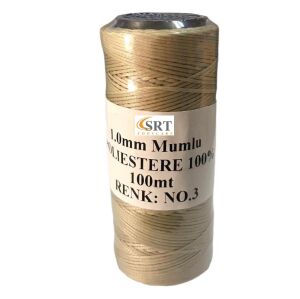 SRTfootcare Deri El Dikişi İçin Mumlu İplik 1 Mm 100mt (leathercraft, Deri Hobi) Bej