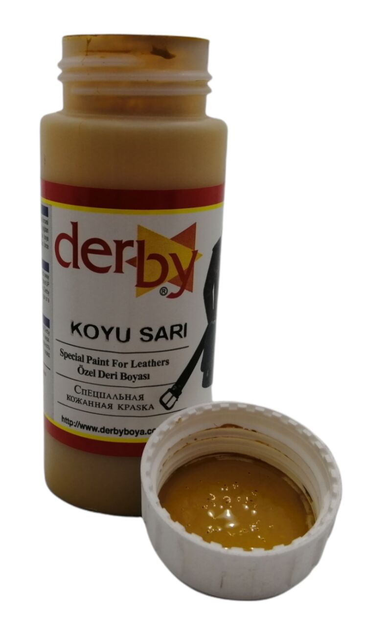 Derby Mont Direksiyon Koltuk Deri Boyası 100ml Koyu Sarı