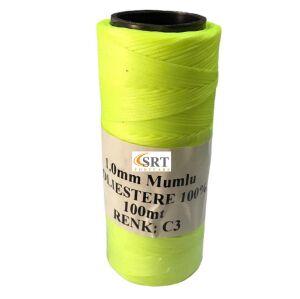 SRTfootcare Deri El Dikişi İçin Mumlu İplik 1 Mm 100mt (leathercraft, Deri Hobi) Fosforlu Sarı