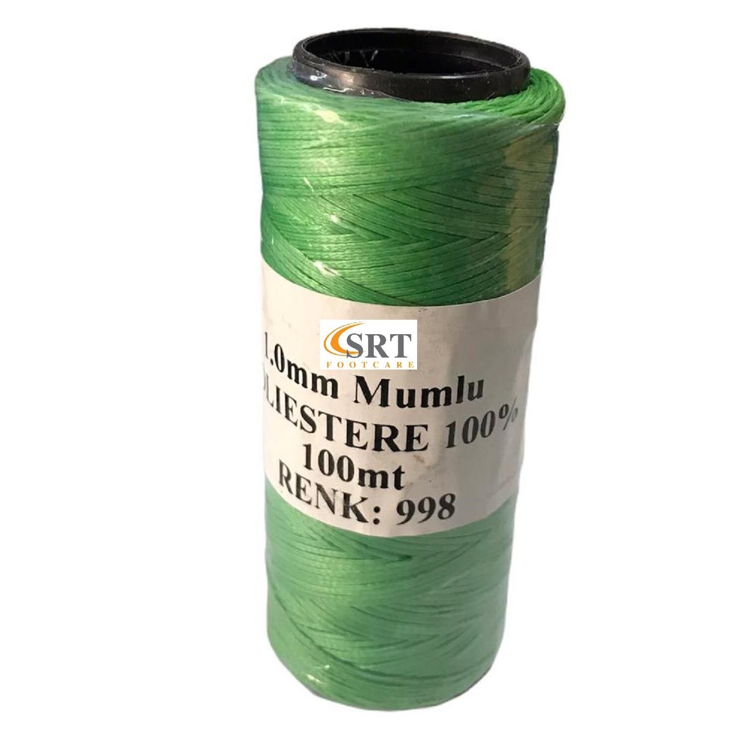 SRTfootcare Deri El Dikişi İçin Mumlu İplik 1 Mm 100mt (leathercraft, Deri Hobi) Koyu yeşil