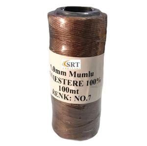 SRTfootcare Deri El Dikişi İçin Mumlu İplik 1 Mm 100mt (leathercraft, Deri Hobi) Kahverengi