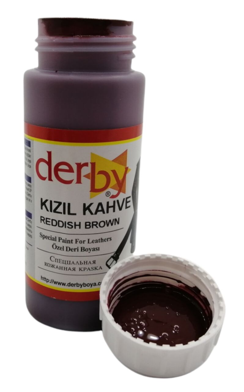 Derby Mont Direksiyon Koltuk Deri Boyası 100ml Kızıl Kahve