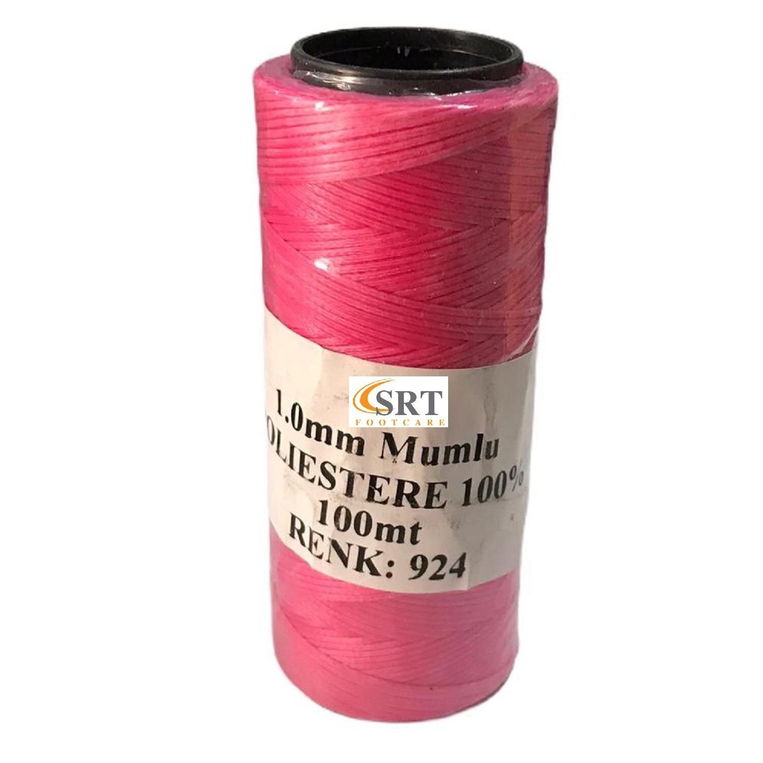 SRTfootcare Deri El Dikişi İçin Mumlu İplik 1 Mm 100mt (leathercraft, Deri Hobi) Fusia