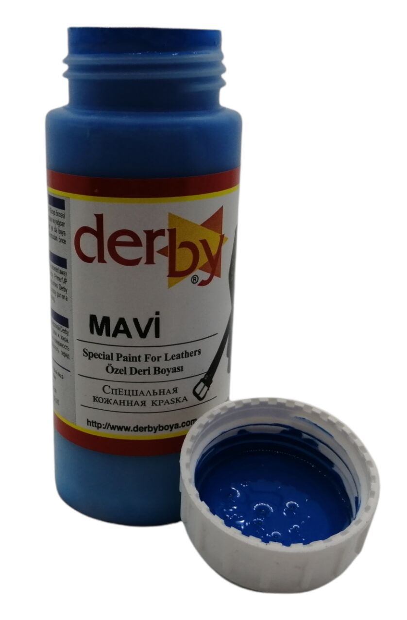 Derby Mont Direksiyon Koltuk Deri Boyası 100ml Mavi