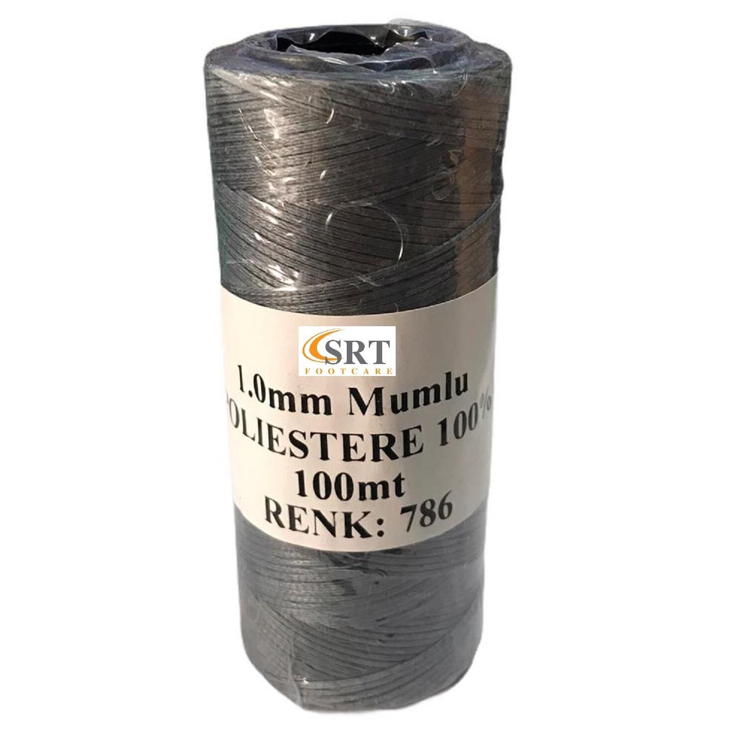 SRTfootcare Deri El Dikişi İçin Mumlu İplik 1 Mm 100mt (leathercraft, Deri Hobi) Gri