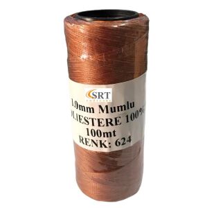 SRTfootcare Deri El Dikişi İçin Mumlu İplik 1 Mm 100mt (leathercraft, Deri Hobi) Taba