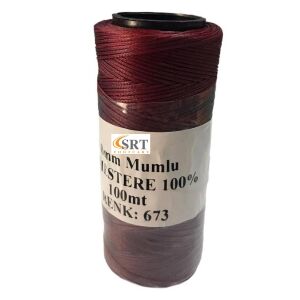 SRTfootcare Deri El Dikişi İçin Mumlu İplik 1 Mm 100mt (leathercraft, Deri Hobi) Bordo