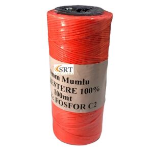 SRTfootcare Deri El Dikişi İçin Mumlu İplik 1 Mm 100mt (leathercraft, Deri Hobi) Fosfor Turuncu