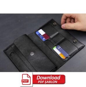 Srt 515 Bayan Cüzdan A4 PDF Şablonu Deri El Aletleri