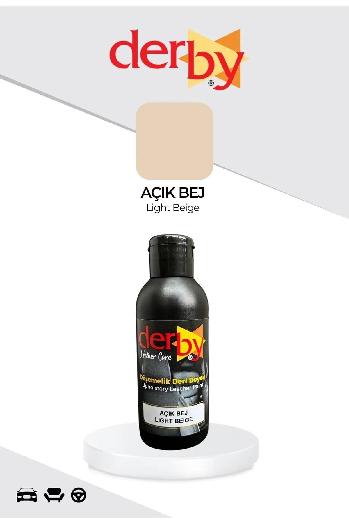 Derby Direksiyon Boyası, Deri Döşeme Boyası Standart Renkler .Açık Bej