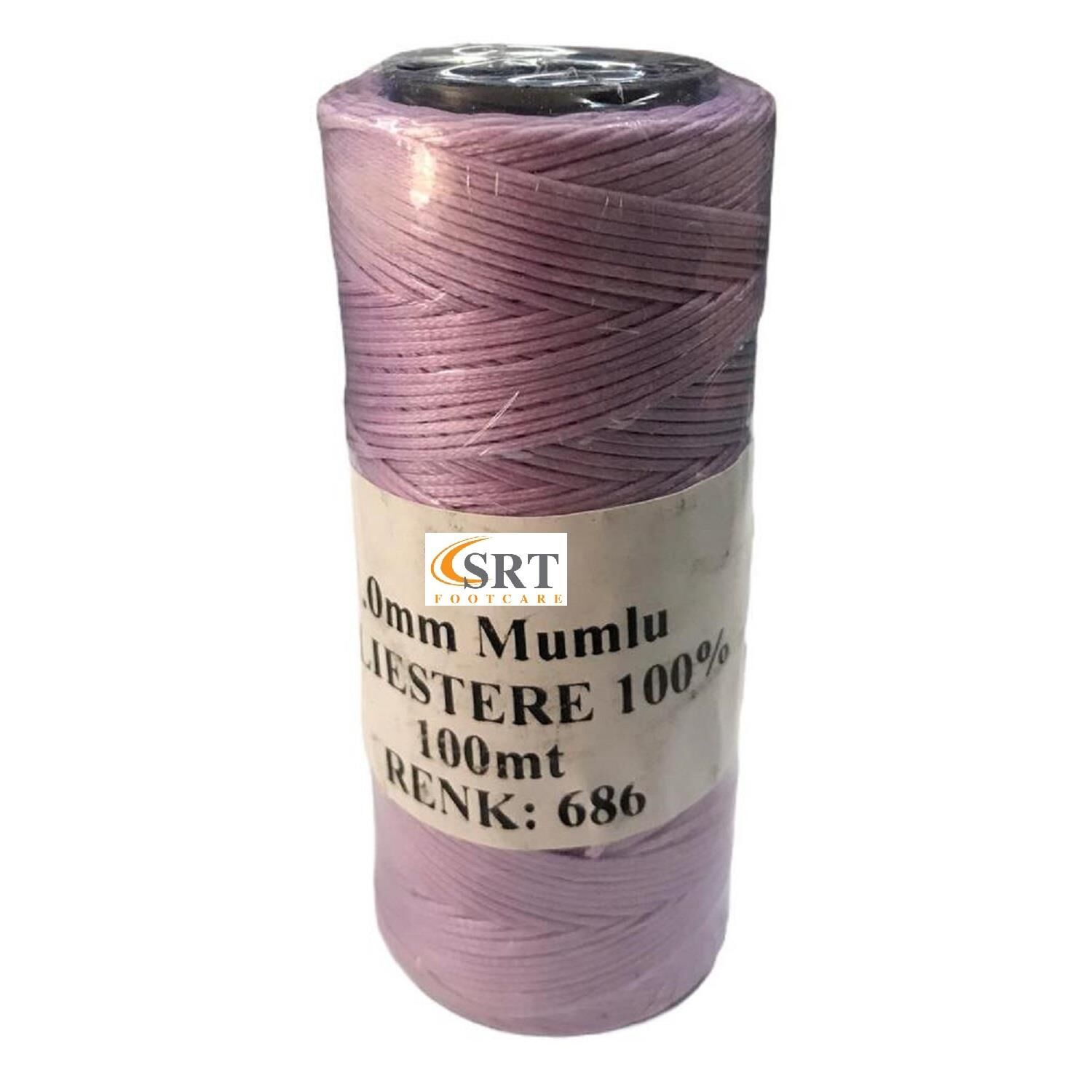 SRTfootcare Deri El Dikişi İçin Mumlu İplik 1 Mm 100mt (leathercraft, Deri Hobi) Lila